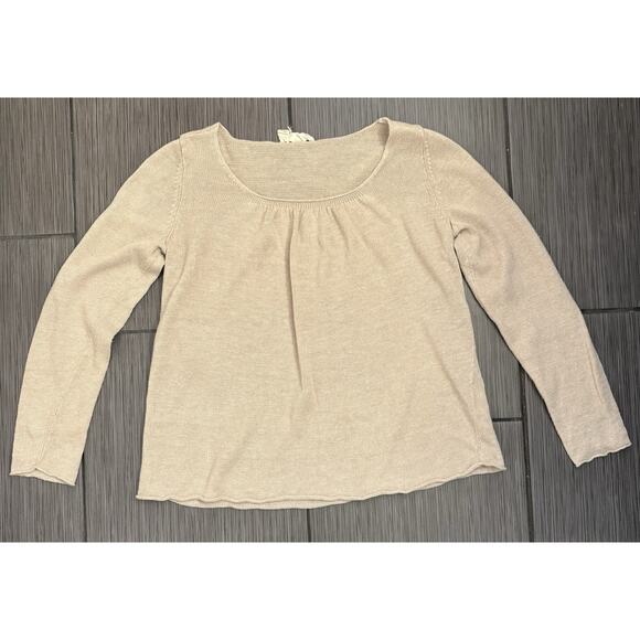 Eileen Fisher Women’s Beige Loose Knit Linen Sweater Size Petite Medium - Picture 1 of 4